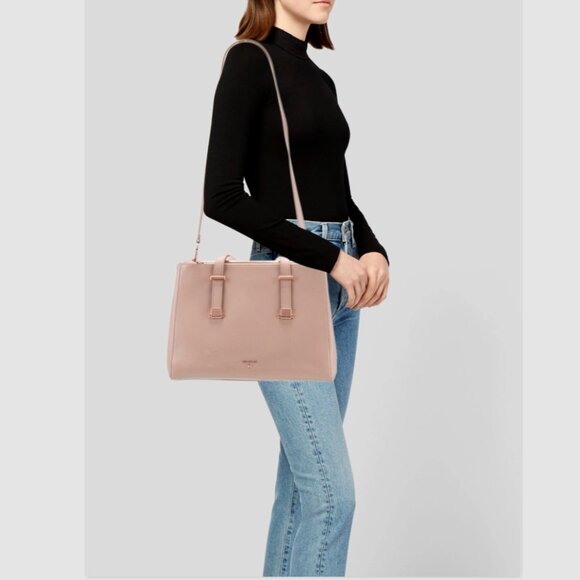 Ted Baker Audrey Bow Leather Tote Bag Pink in Mink Satchel Crossbody Handbag - Picture 1 of 15